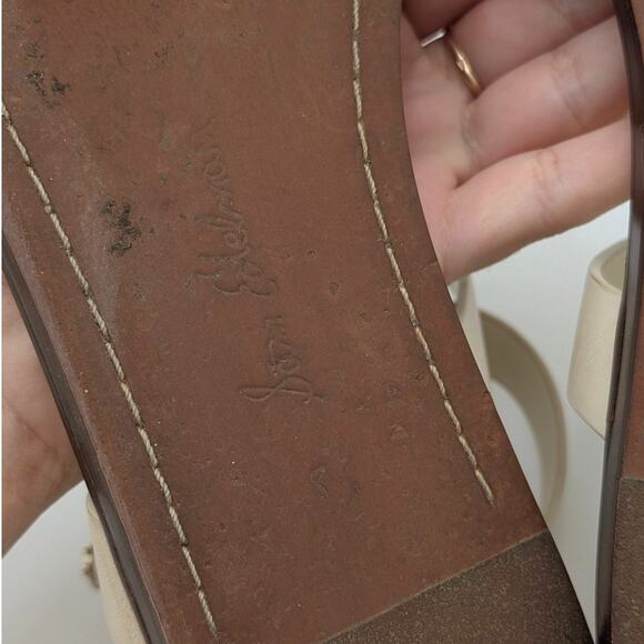 Sam Edelman Ilsie Logo Flat Sandals Women's Ivory/Natural Size US8M EU38.5 - Picture 9 of 10